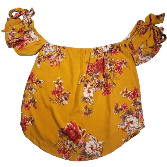 Gypsies & Moondust Off The Shoulder Strapless Floral NWT Shirt Size Small - Picture 3 of 12